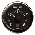 VDO ViewLine Tachometer 4.000 RPM Black 52mm gauge